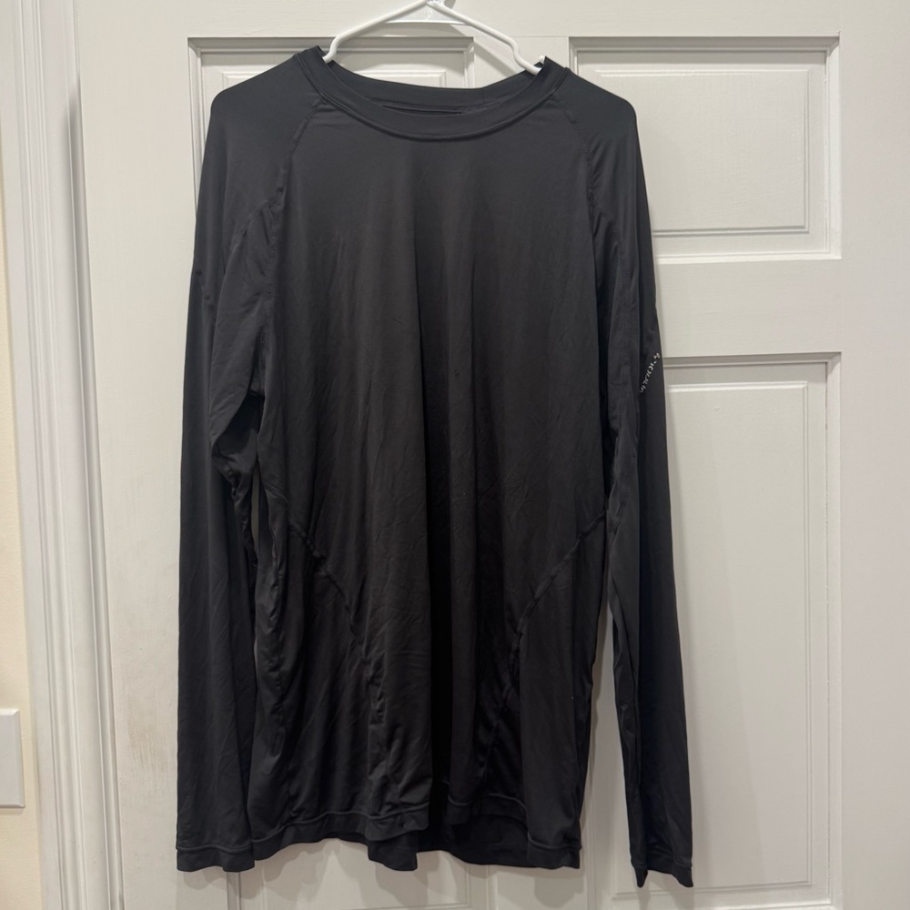 Brooks Running Grey Women’s long sleeve crew neck drifit workout shirt XL